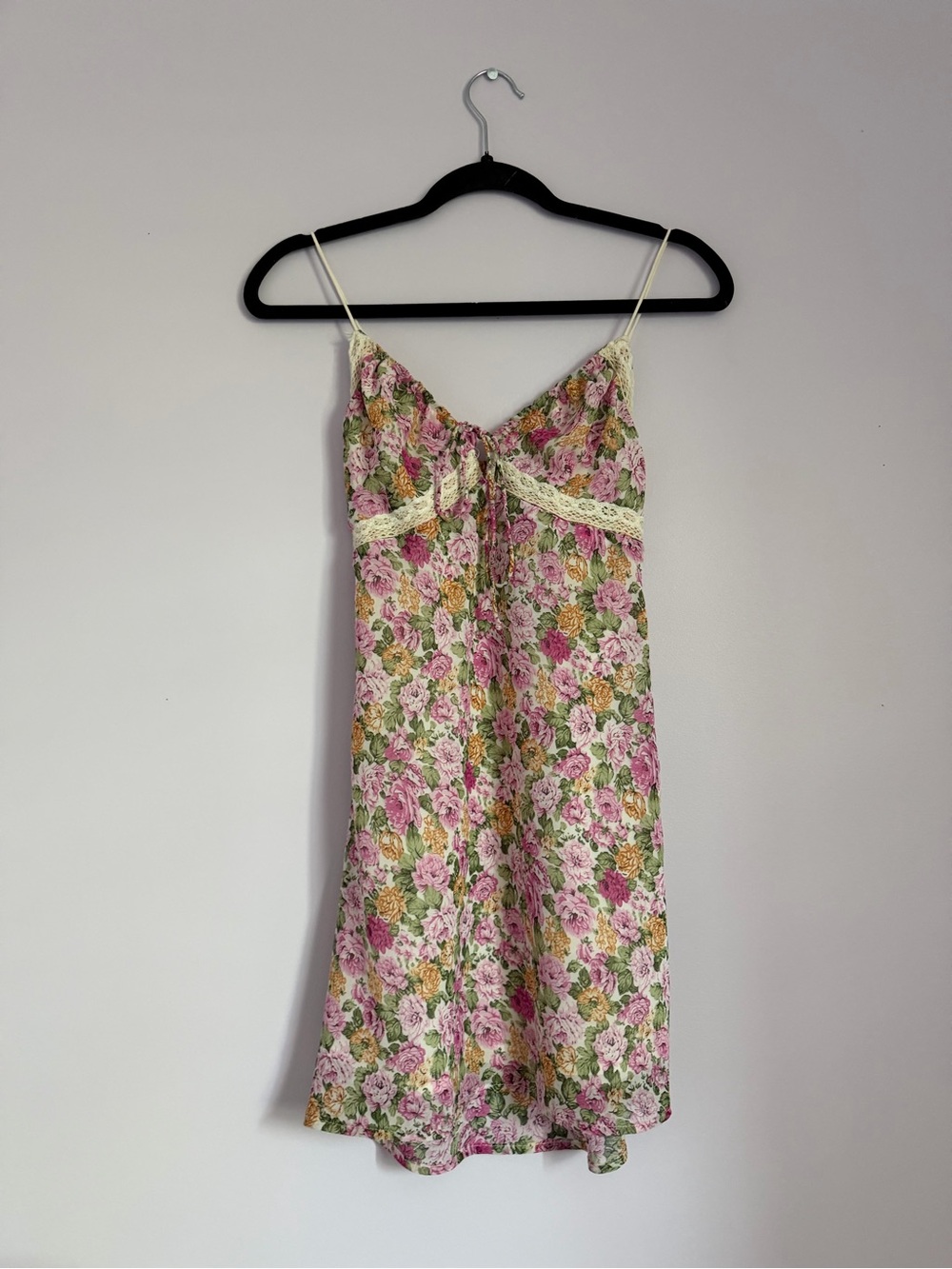 Princess Polly Pink Floral Lace-Trim Satin Slip